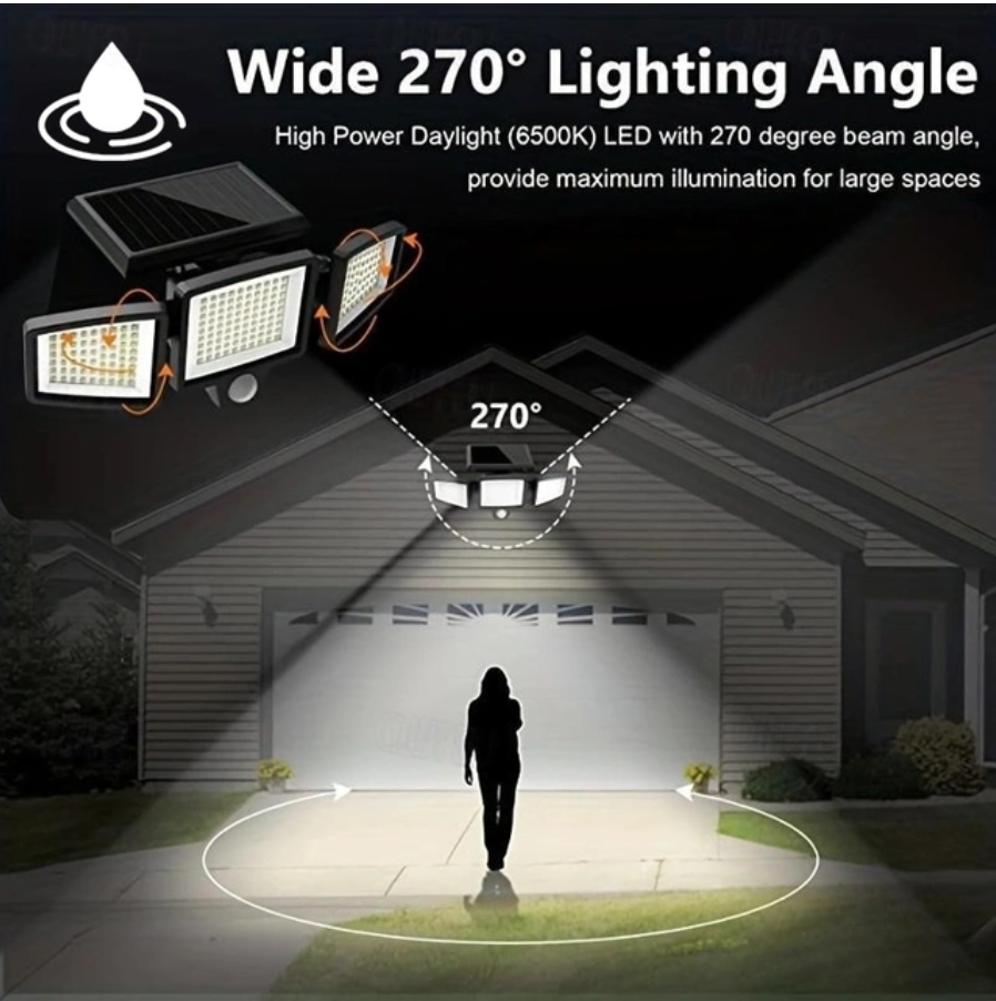 Triple Head Solar Security Motion Light